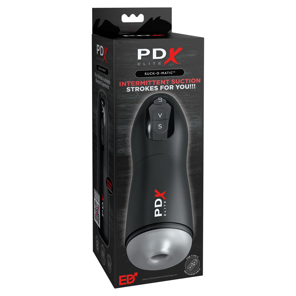 PDX Elite Suck-O-Matic - USB Rechargeable Sucking & Vibrating Masturbator Pipedream