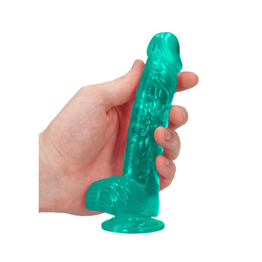 REALROCK 6'' Realistic Dildo With Balls - Turquoise 15.2 cm Dong Shots Toys