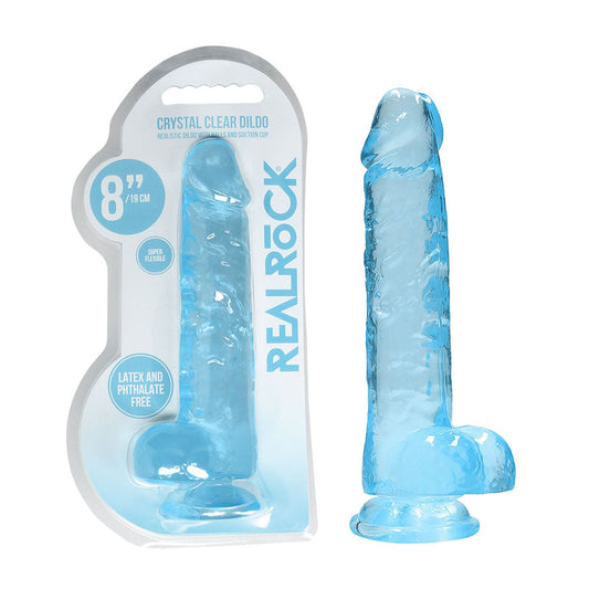 REALROCK 8'' Realistic Dildo With Balls - Blue 20.3 cm Dong Realrock
