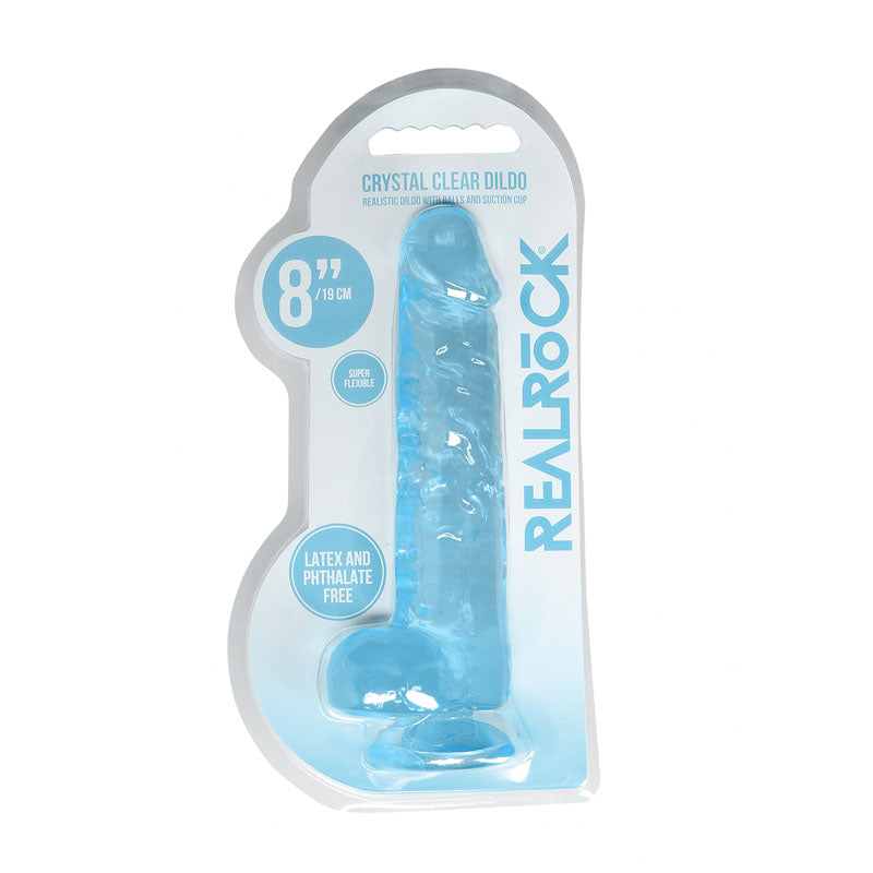 REALROCK 8'' Realistic Dildo With Balls - Blue 20.3 cm Dong Realrock