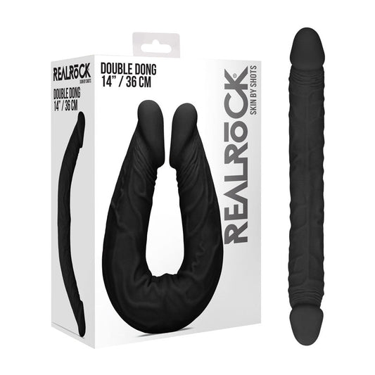 REALROCK 14'' Double Dildo - Black 36 cm Double Dong Shots Toys