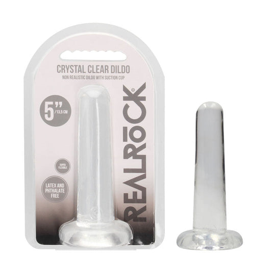 REALROCK Non Realistic Dildo With Suction Cup - 13.5 cm - Clear 13.5 cm Dong Shots Toys