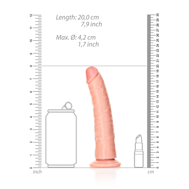 REALROCK Realistic Slim Dildo with Suction Cup - 18cm - Flesh 18 cm (7'') Dong realrock