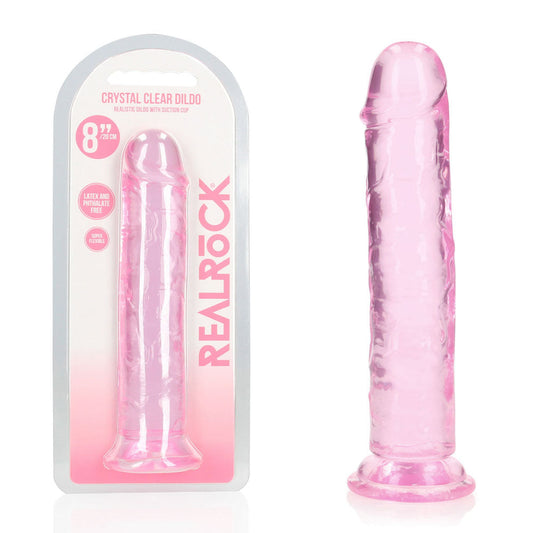 REALROCK 20 cm Straight Dildo - Pink - Pink 20 cm (8'') Dong Shots Toys