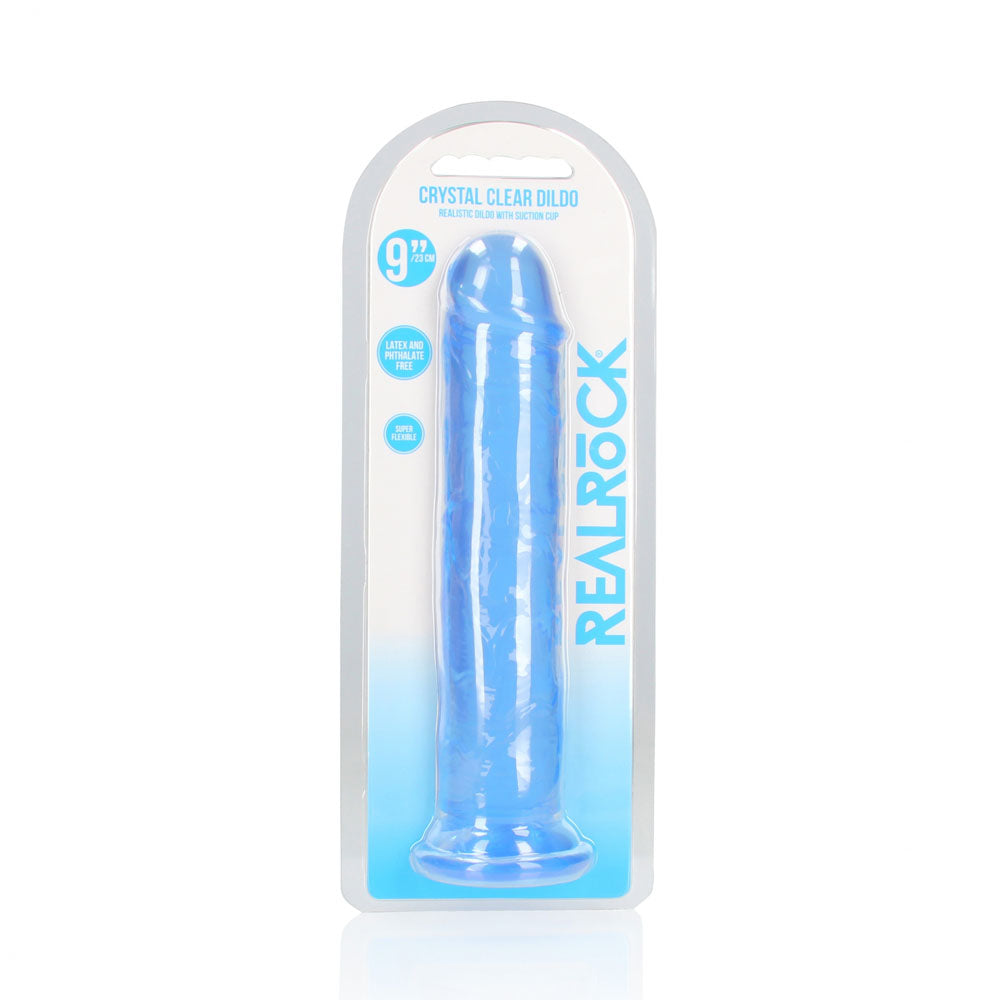 REALROCK 25 cm Straight Dildo - Blue - Blue 25 cm (10'') Dong Shots Toys