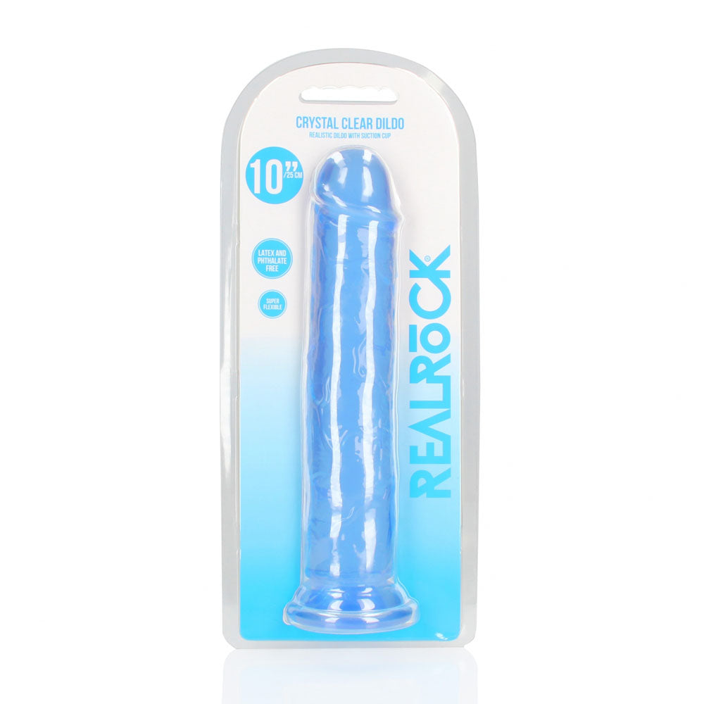 REALROCK 28 cm Straight Dildo - Blue - Blue 28 cm (10'') Dong Shots Toys