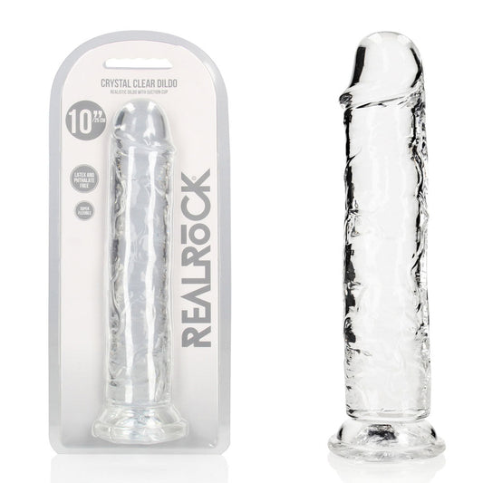 REALROCK 28 cm Straight Dildo - Transparent - Clear 28 cm (10'') Dong Shots Toys