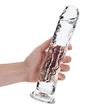 REALROCK 28 cm Straight Dildo - Transparent - Clear 28 cm (10'') Dong Shots Toys
