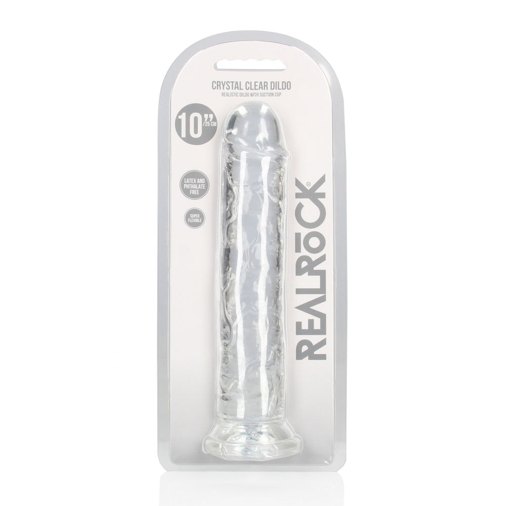 REALROCK 28 cm Straight Dildo - Transparent - Clear 28 cm (10'') Dong Shots Toys