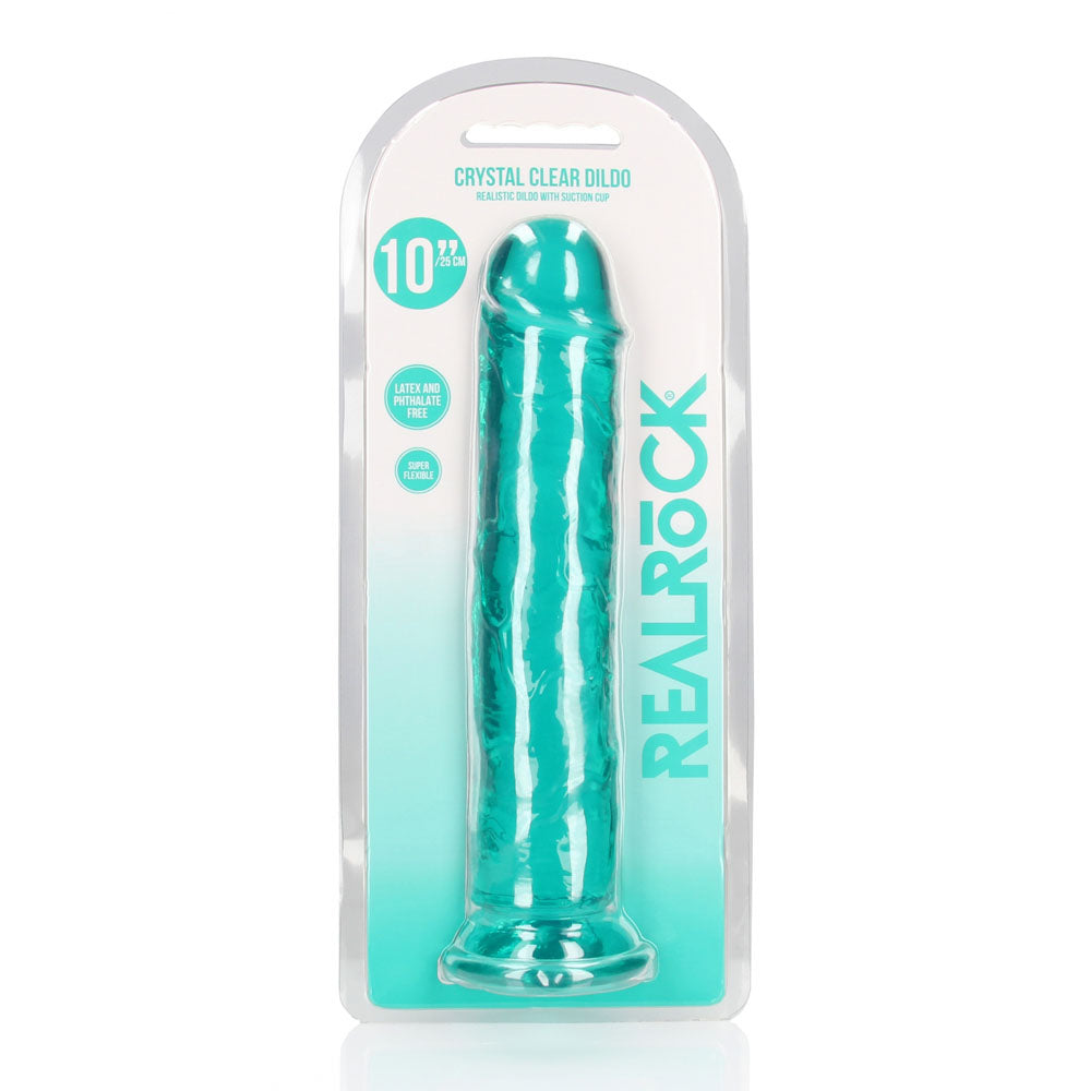 REALROCK 28 cm Straight Dildo - Turquoise - Turquoise 28 cm (10'') Dong Shots Toys
