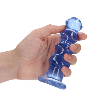 REALROCK 14 cm Curvy Anal Plug - Blue - Blue 14 cm (4.5'') Butt Plug Shots Toys