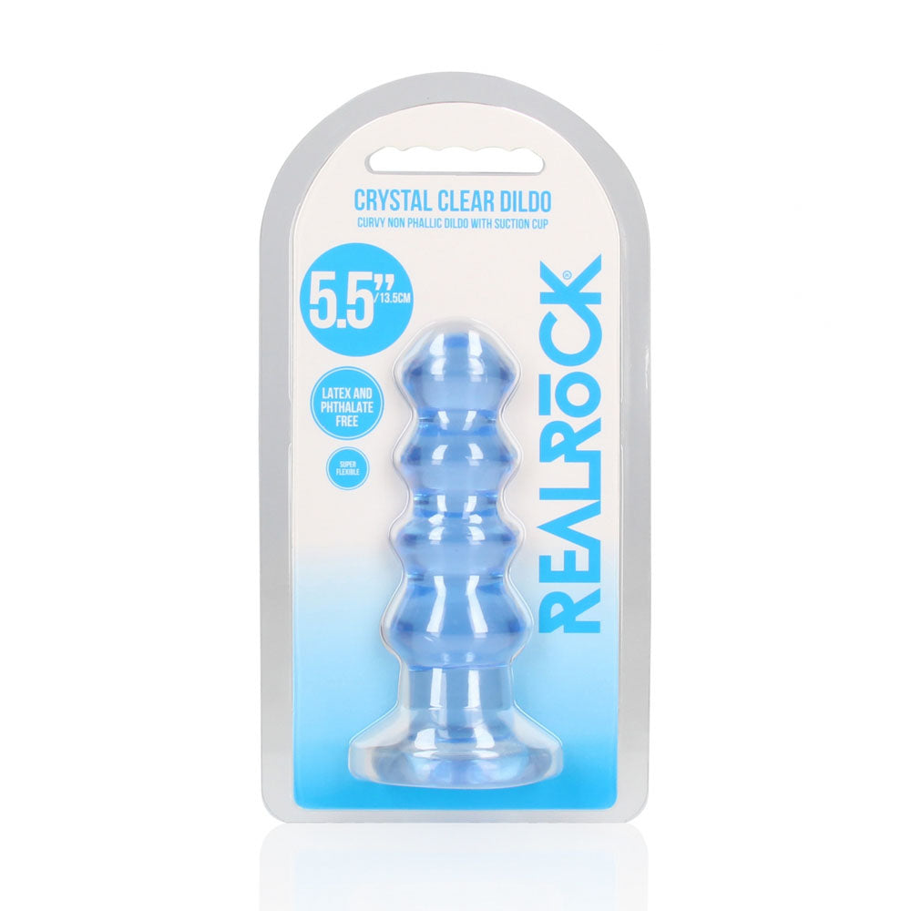 REALROCK 14cm Curvy Anal Plug Blue detail - ClubX Australia