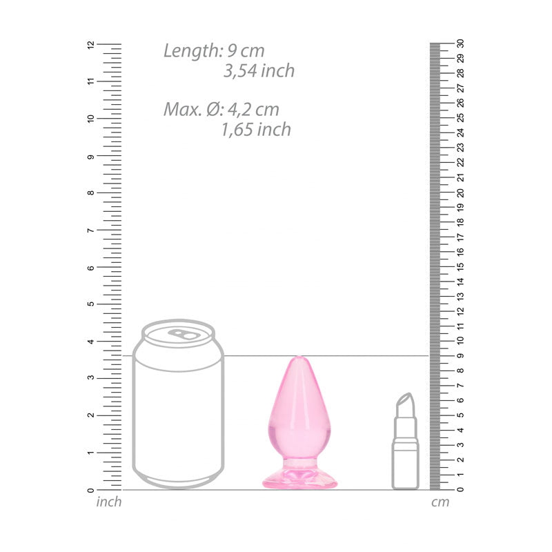 REALROCK 9 cm Anal Plug - Pink - Pink 9 cm (3.5'') Butt Plug Shots Toys
