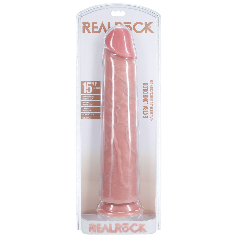 REALROCK 38cm Extra Long Dildo - Flesh - Flesh 38 cm (15'') Extra Long Dong Shots Toys