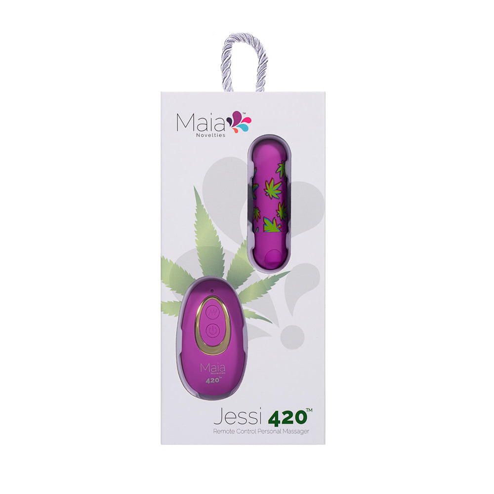 Maia JESSI 420 Remote - Purple 7.6 cm USB Rechargeable Bullet with Wireless Remote Maia Toys