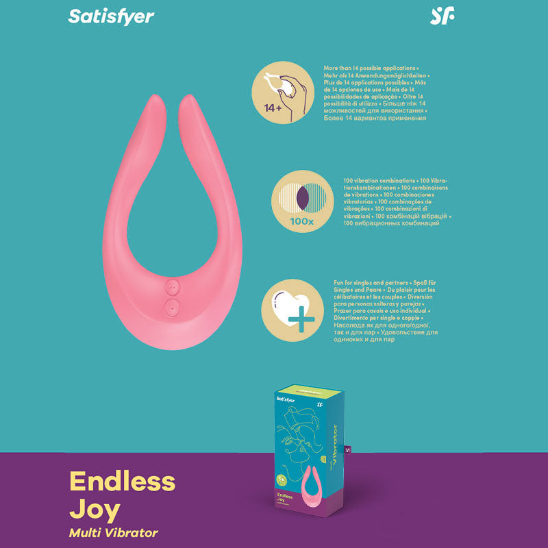 Satisfyer Endless Joy - Pink USB Rechargeable Couples Stimulator Satisfyer