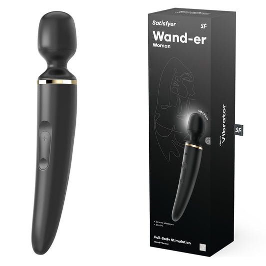 Satisfyer Wand-er Woman - Black USB Rechargeable Massager Wand Satisfyer