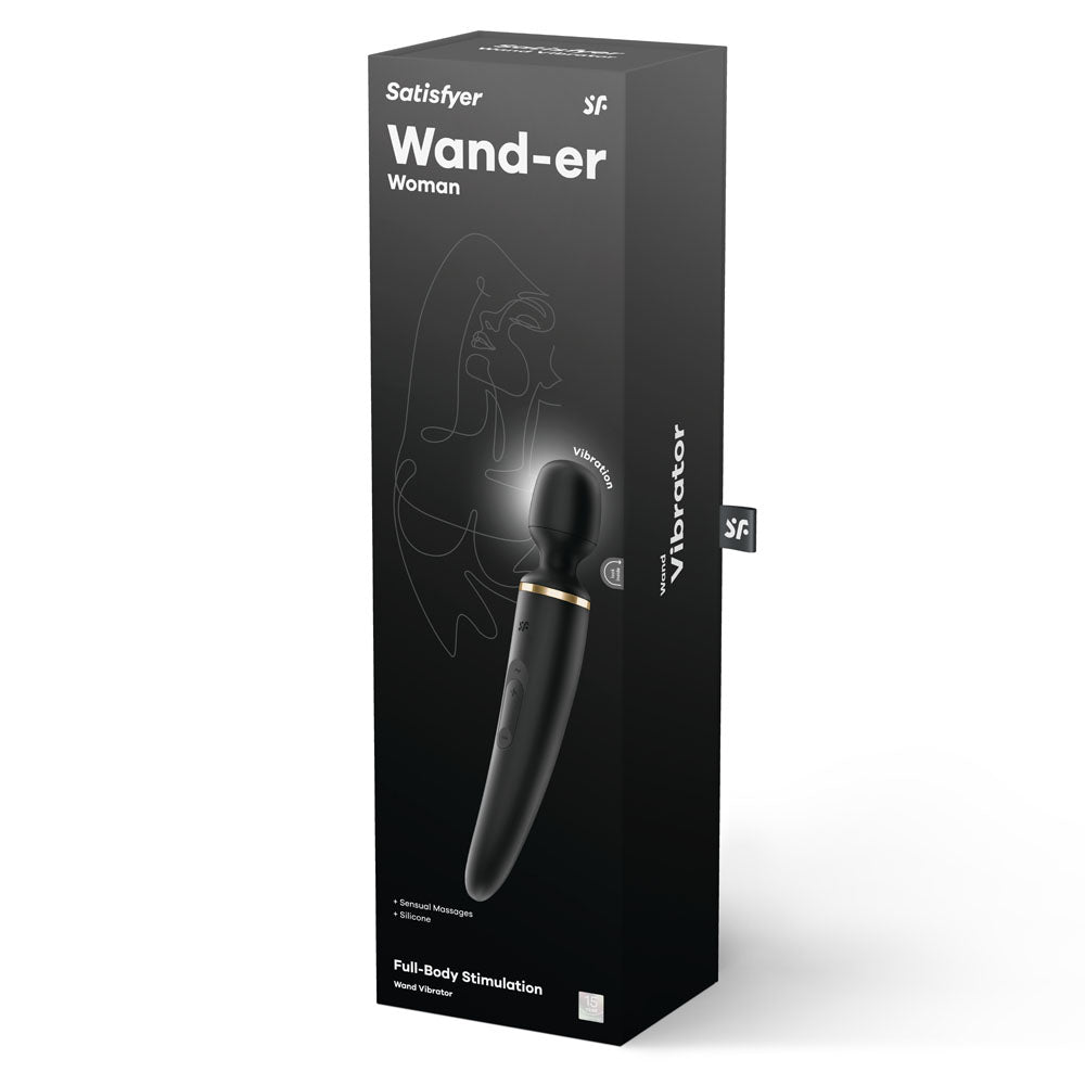 Satisfyer Wand-er Woman - Black USB Rechargeable Massager Wand Satisfyer