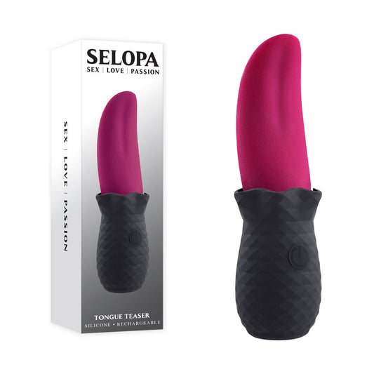 Selopa TONGUE TEASER - Pink/Black USB Rechargeable Vibrating Tongue Stimulator Pink - Club X