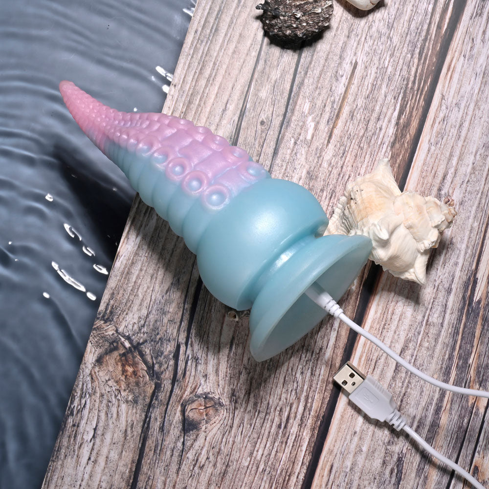Selopa STUCK ON YOU - Blue/Pink 19 cm USB Rechargeable Vibrating Tentacle Fantasy Dildo Selopa