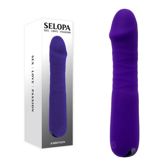 Selopa AMBITION - Purple 17 cm USB Rechargeable Thrusting Vibrator Purple - Club X