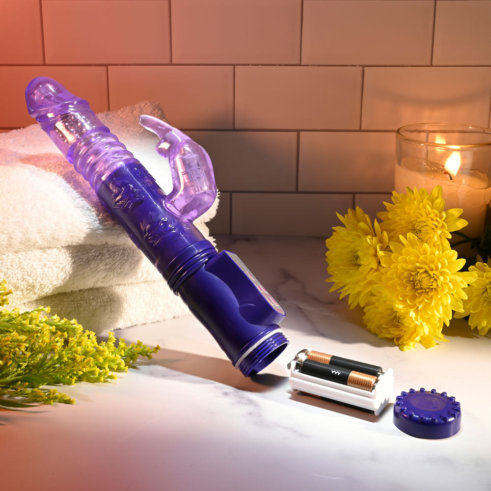 Selopa BUNNY THRUSTER - Purple 24.8 cm Thrusting Rabbit Vibrator Selopa