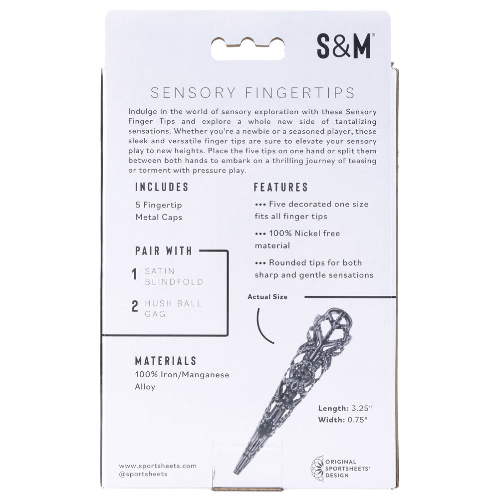 Sex & Mischief Sensory Fingertips - Black - Black - Set of 5 Sportsheets