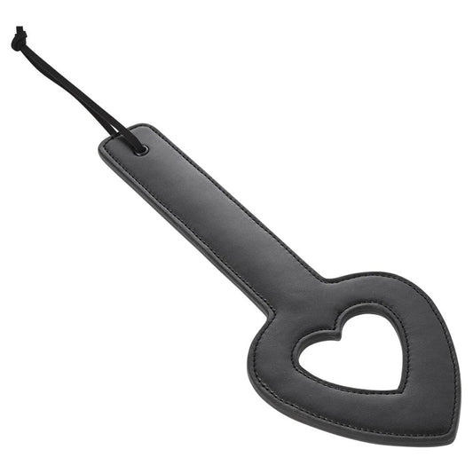 Sex & Mischief Shadow Heart Paddle - Black Paddle Black - Club X