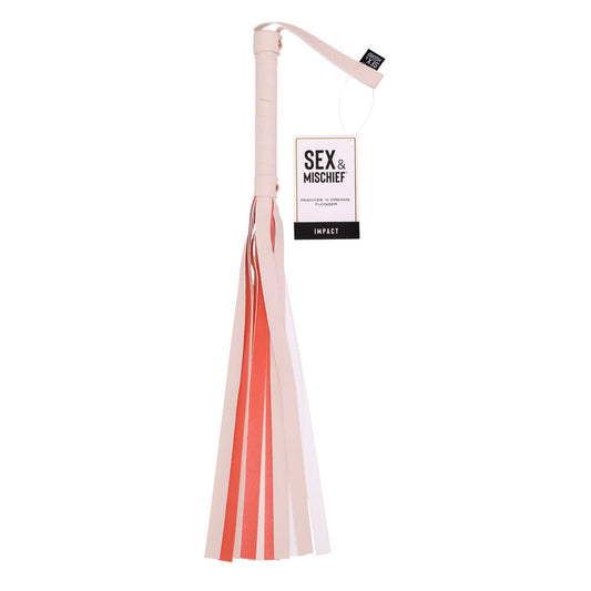 Sex & Mischief Peaches n CreaMe Stripe Flogger - Peach 80 cm Flogger Whip Sportsheets