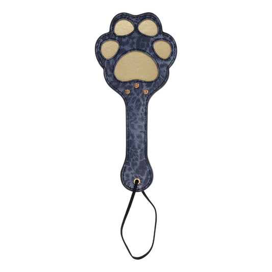 Sex & Mischief Cougar Paw Paddle - Navy Blue/Gold Spanking Paddle Blue - Club X