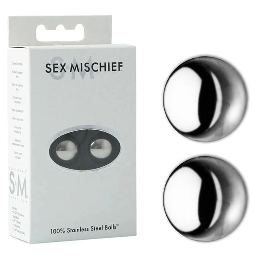 Sex & Mischief 100% Stainless Steel Balls - Stainless Steel Ben Wa Balls Chrome - Club X