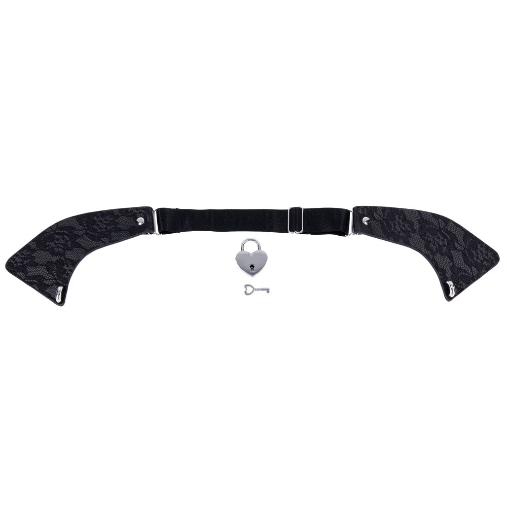 Sex & Mischief Heartbound Lace Day Collar - Black Submission Collar Sportsheets