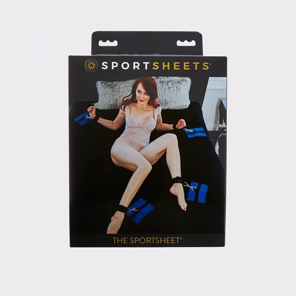 SPORTSHEETS The Sportsheet - Queen - Bed Restraint Play System - Fits Queen Size Bed Black - Club X