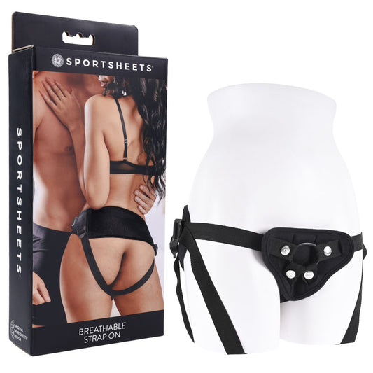 SPORTSHEETS Breathable Strap On - Black Adjustable Strap-On Harness (No Probe Included) Black - Club X