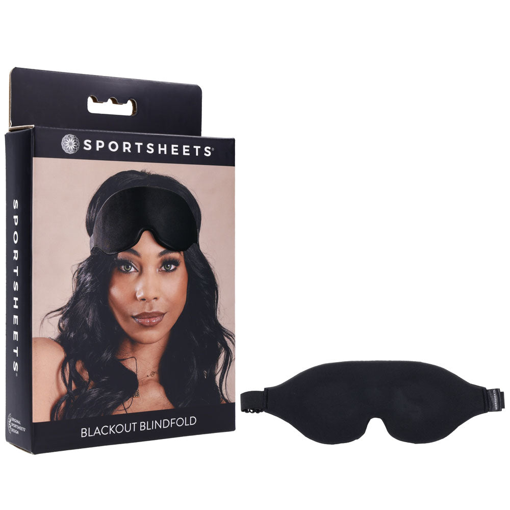 SPORTSHEETS Blackout Blindfold - Black Eye Mask Sportsheets