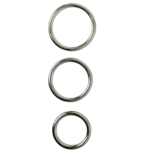 SPORTSHEETS Seamless Metal O-Ring 3 Pack - Metal Rings - Set of 3 Sizes Chrome - Club X