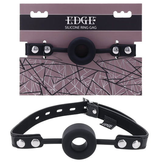 EDGE Silicone Ring Gag - Black Mouth Restraint Sportsheets