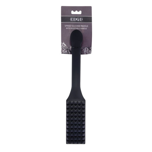 EDGE Spiked Silicone Paddle - Black Spanking Paddle with Insertable Handle Sportsheets