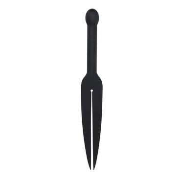 EDGE Silicone Tawse - Black Silicone Tawse Whip with Insertable Handle