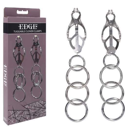 EDGE Tuggable Clover Clamps - Metal Nipple Restraints Sportsheets