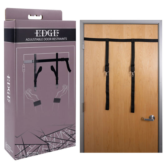 EDGE Adjustable Door Restraints - Black Restraints (Cuffs not included) Sportsheets
