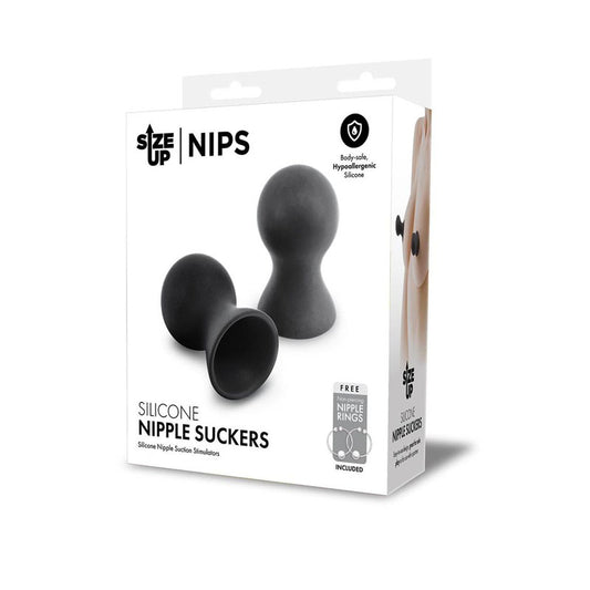Size Up Silicone Nipple Suckers - Black - Set of 2 Black - Club X