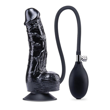 Size Up 6 Inch Inflatable Dildo with Balls - Black 17.8 cm Inflatable Dong XGEN Products