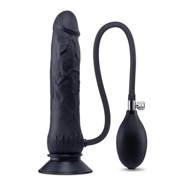 Size Up 7.5 Inch Inflatable Dildo with Balls - Black 20.3 cm Inflatable Dong XGEN Products