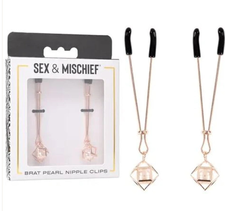Sex & Mischief Brat Pearl Nipple Clips - Club X
