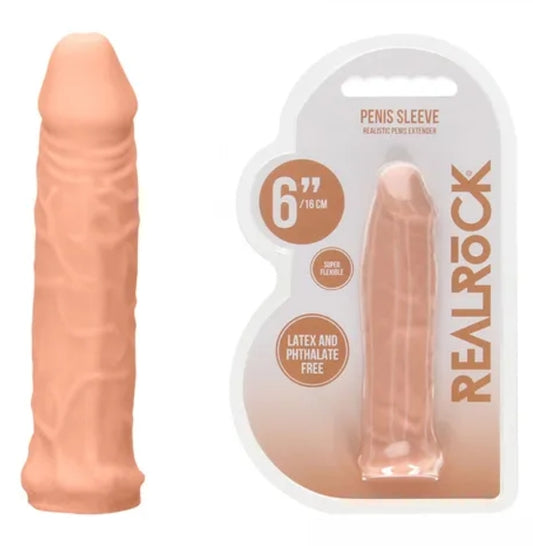 Realrock Penis Sleeve 6" Flesh - Club X
