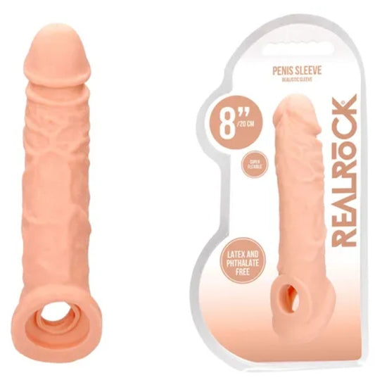 Realrock Penis Sleeve 8" Flesh - Club X