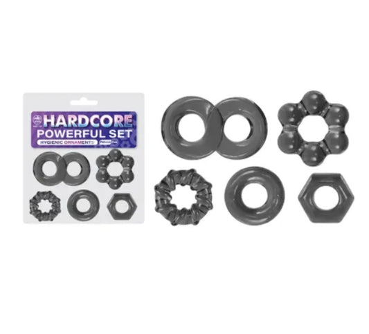 Hardcore Powerful Cock Ring set of 5 - Club X