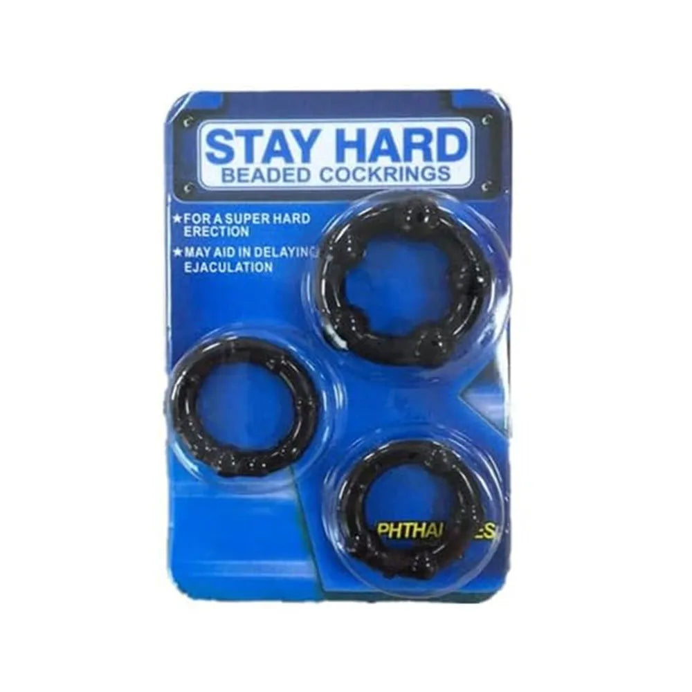 Club X Stay Hard Beaded Cockrings 3 Pack - Club X