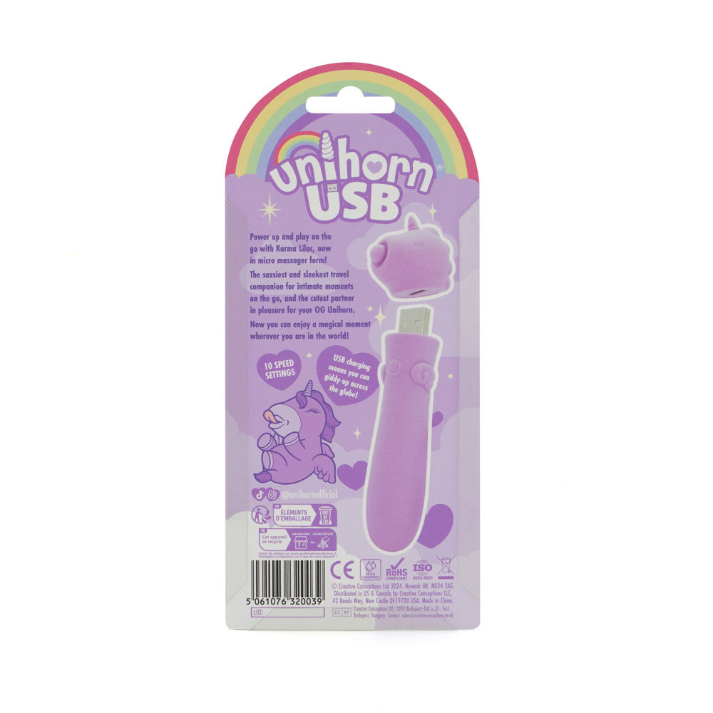 Unihorn - USB Bullet - Karma Lilac - Lilac USB Rechargeable Vibrating Bullet Creative Conceptions